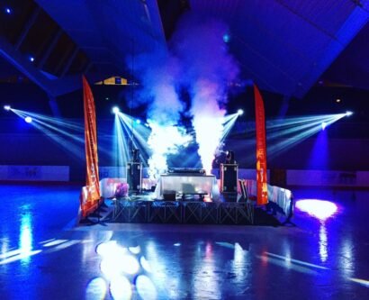 geyser, machine à fumée verticale, évènement sportif, patinoire pailleron