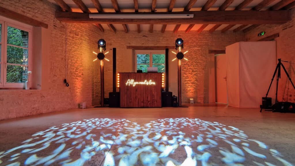 Installation Dj Mariage vintage chic pour Mariage bohême, chic, champêtre. Dj mariage haut de gamme Paris et île de france.